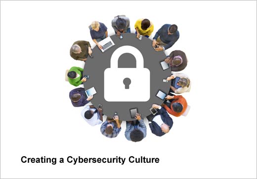 cybersecurityculture a group sitting around a table with a great white security lock on it.